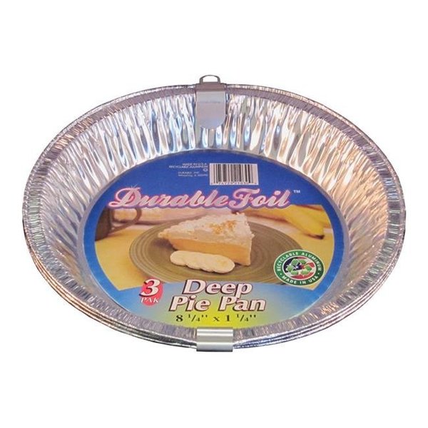 Home Plus Home Plus 6391973 8.25 x 8.25 in. Durable Foil Deep Pie Pan - Silver- pack of 12 6391973